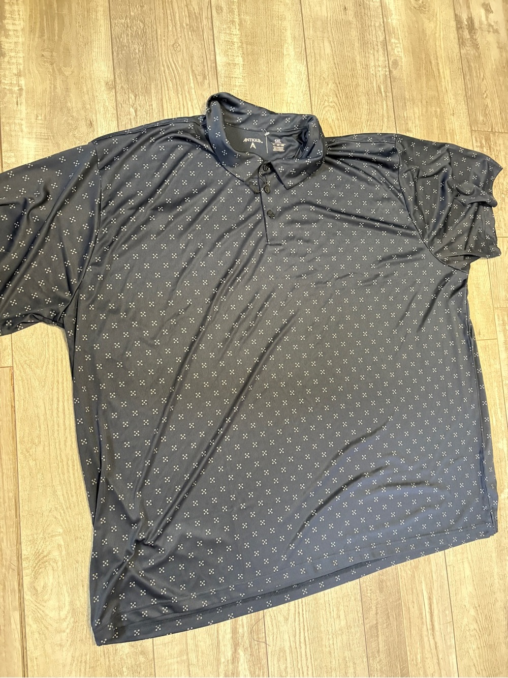 Antigua Men's Navy Polo with Small Geometric Print